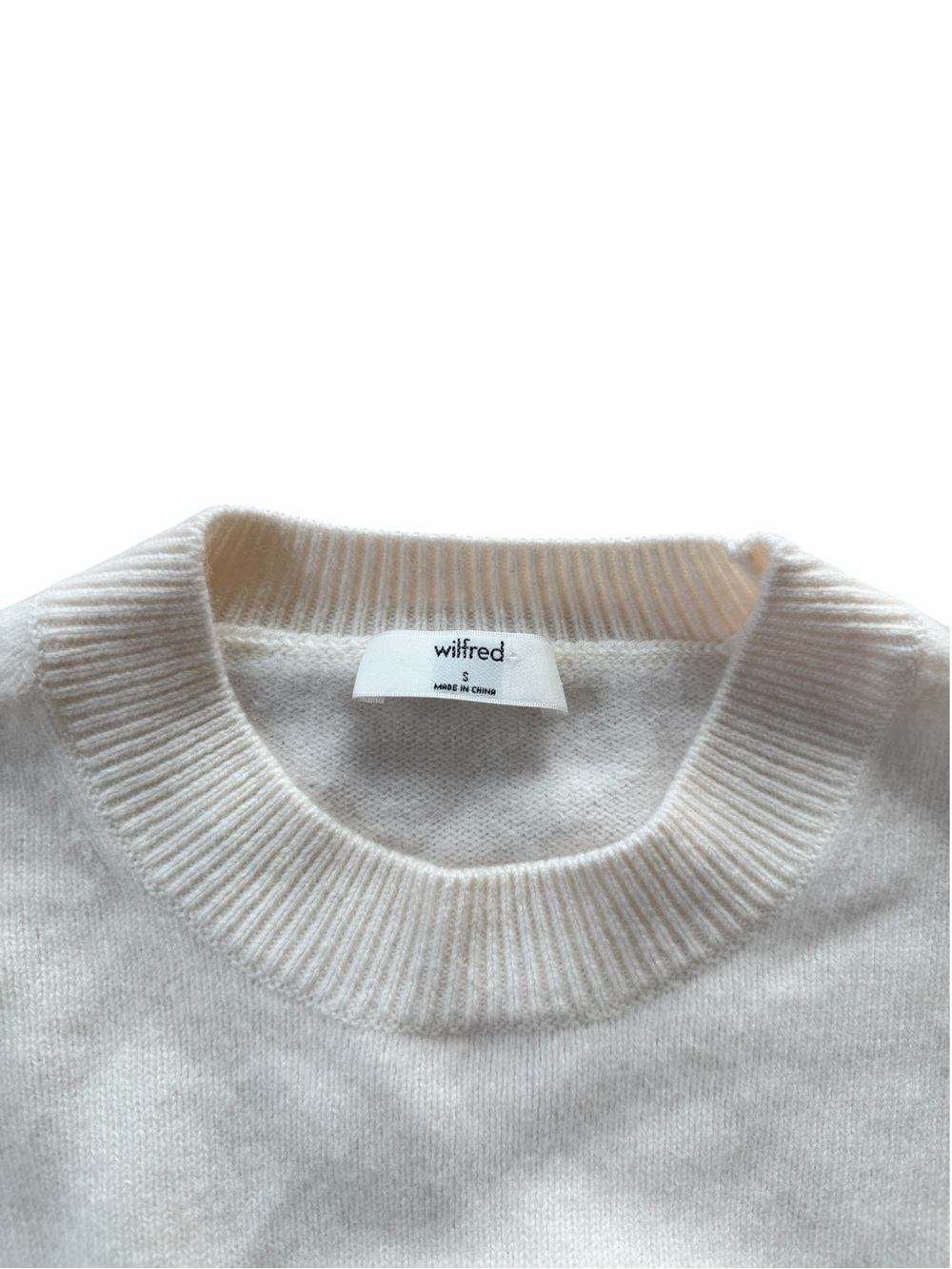 Aritzia Wilfred Cream Cashmere Wool Crewneck Sweater - Picture 4 of 9